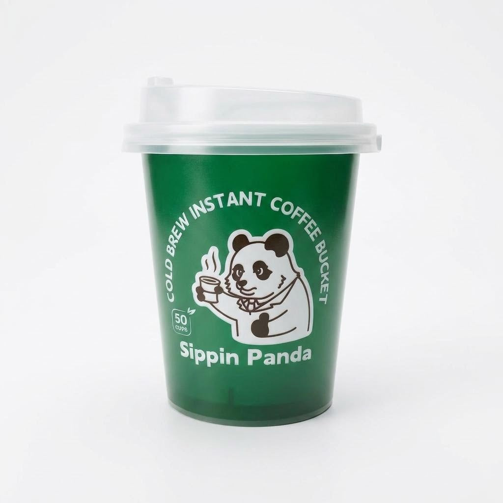"1st Bamboo" Blend Cold Brew Solid Coffee Instant Family Size Bucket 50pcs
