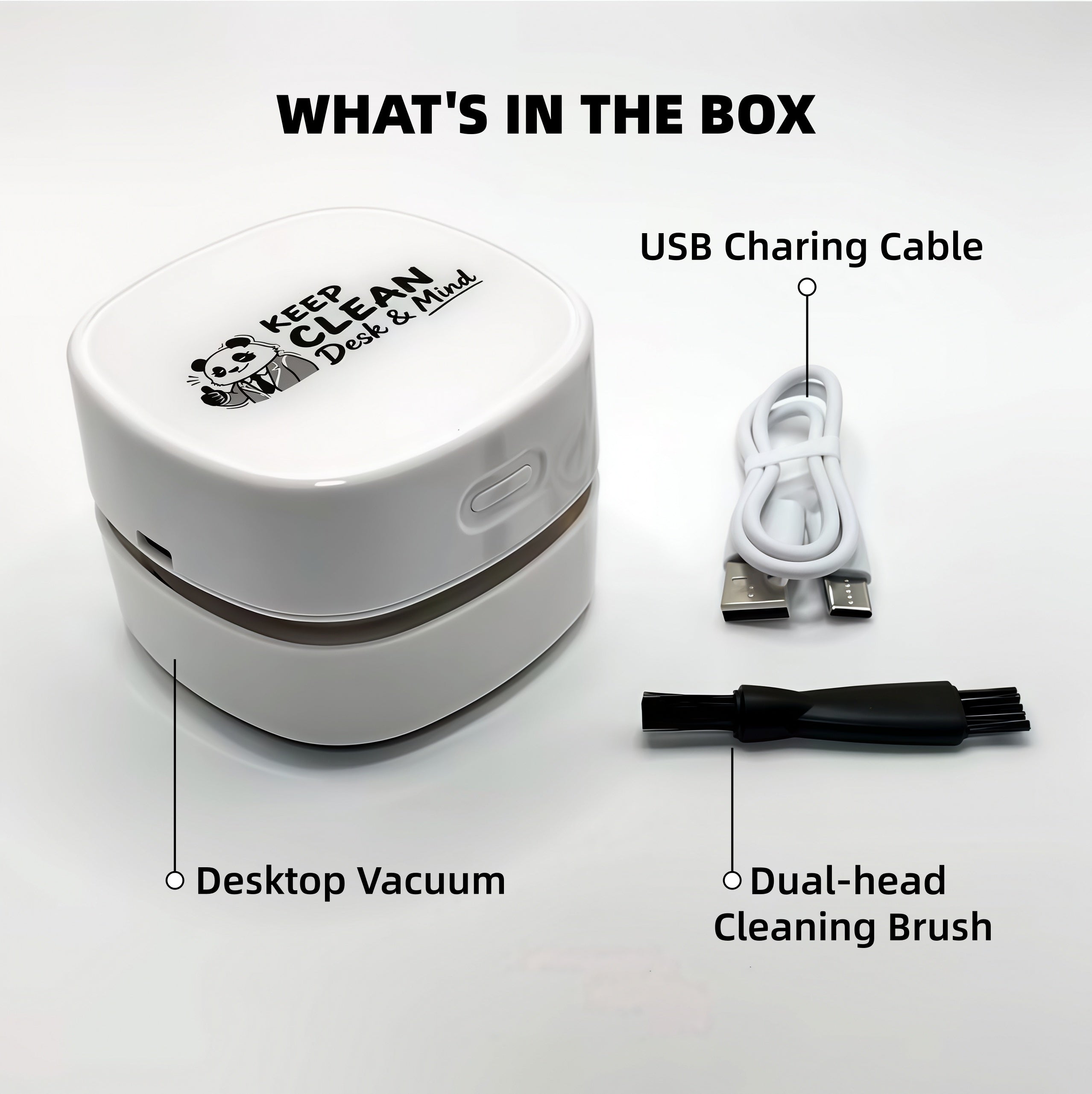 Mini Desktop Vacuum Coffee Grounds Cleaner USB Rechargeable
